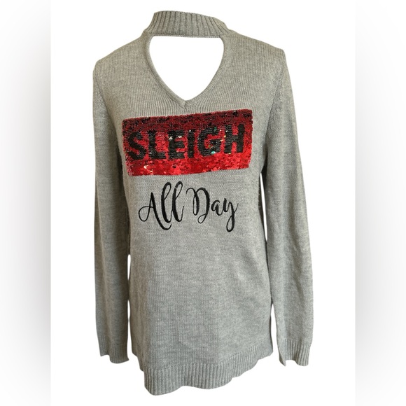 Reversible Sequin Holiday Sweater -Size Large - Picture 2 of 10